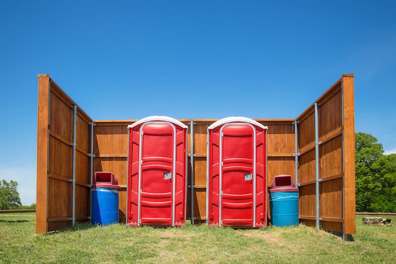 Short-term porta potty units staged for delivery in Rochester, New York